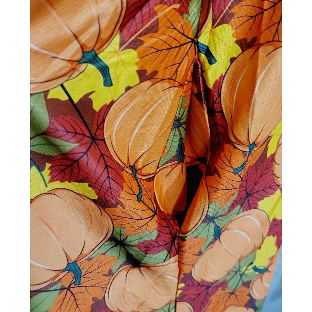 Vintage Anthony Richards Sz 3X Pumpkin Fall Leaves Mumu Patio House Dress NWOT - Picture 7 of 7